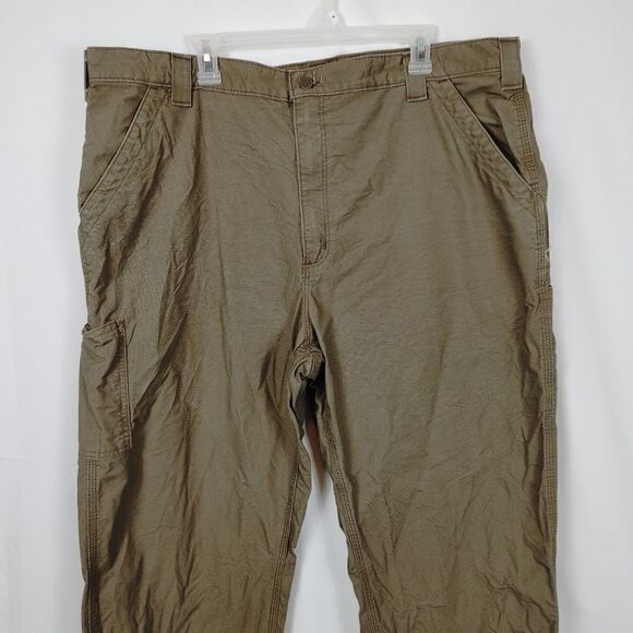Carhartt B151 Brown Canvas Work Dungarees Loose Fit Pants Men's Size 42 x 32 Wor - Picture 3 of 10